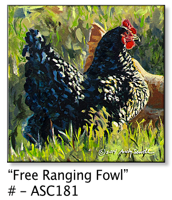 ASC181 "Free Ranging Fowl" Chicken ceramic coaster