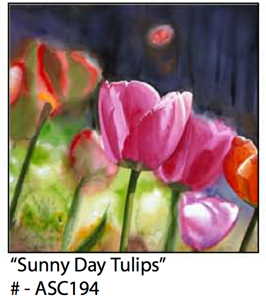 ASC194 "Sunny Day Tulips" ceramic coaster