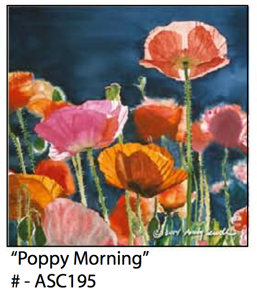 ASC195 "Poppy Morning" ceramic coaster