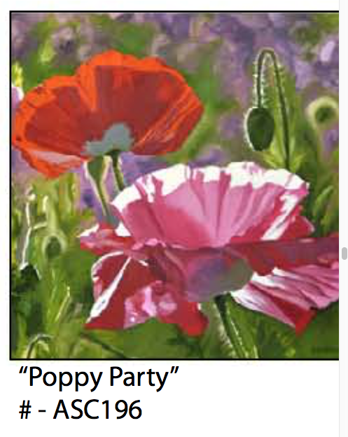 ASC196 "Poppy Party" ceramic coaster