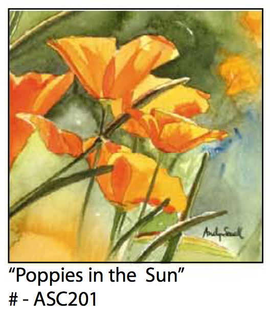 ASC201 "Poppies in the Sun" ceramic coaster