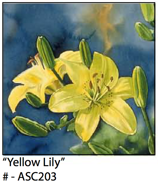 ASC203 "Yellow Lily" ceramic coaster