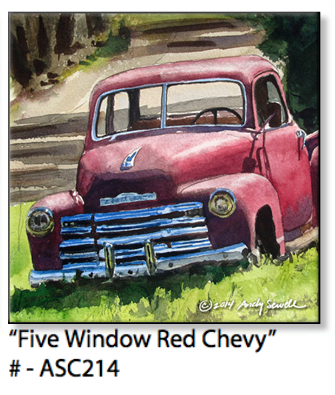 ASC214 “Five Window Red Chevy“ ceramic coaster