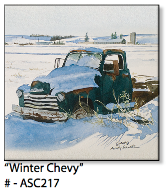 ASC217 "Winter Chevy" ceramic coaster