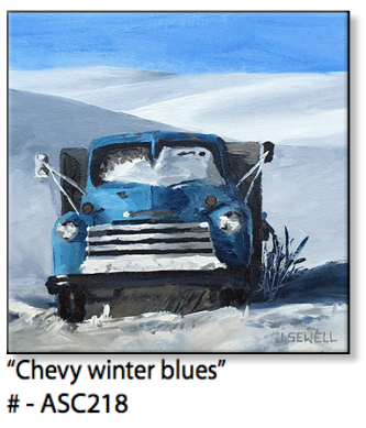 ASC218 "Chevy Winter Blues" ceramic coaster
