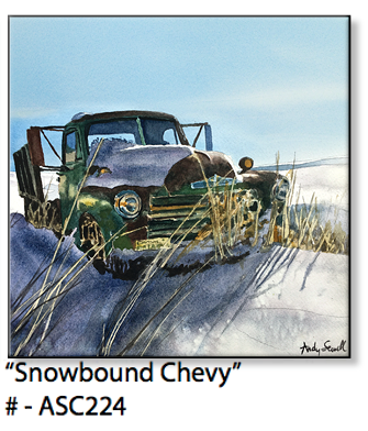 ASC224 "Snowbound Chevy" ceramic coaster