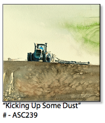 ASC239 "Kicking up some Dust" tractor ceramic coaster