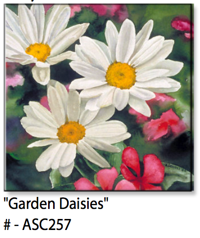 ASC257 "Garden Daisies" ceramic coaster