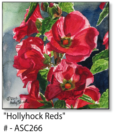 ASC266 "Hollyhock Reds" ceramic coaster