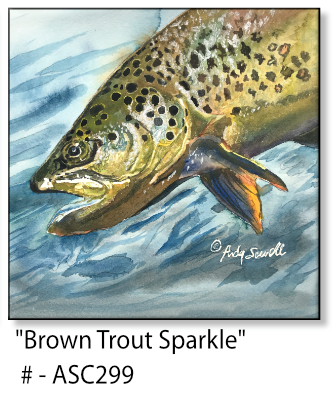 ASC299 "Brown Trout Sparkle" ceramic coaster