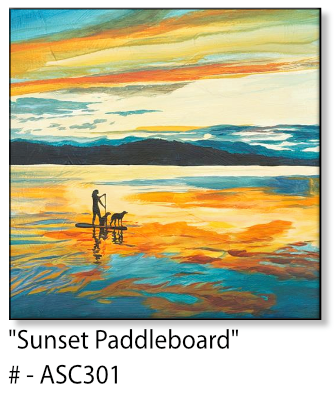ASC301 "Sunset Paddleboard" ceramic coaster