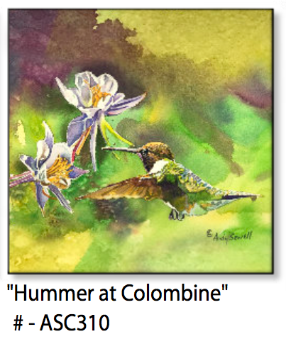 ASC310 "Hummingbird at Colombine" ceramic coaster