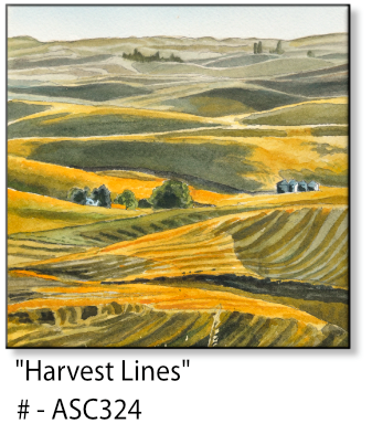 ASC324" Harvest Lines" ceramic coaster