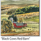 ASC327" Black Cows Red Barn" ceramic coaster