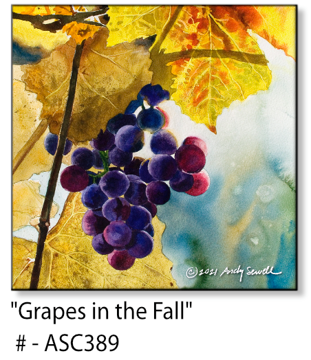 ASC389 "Grapes in the Fall" ceramic coaster