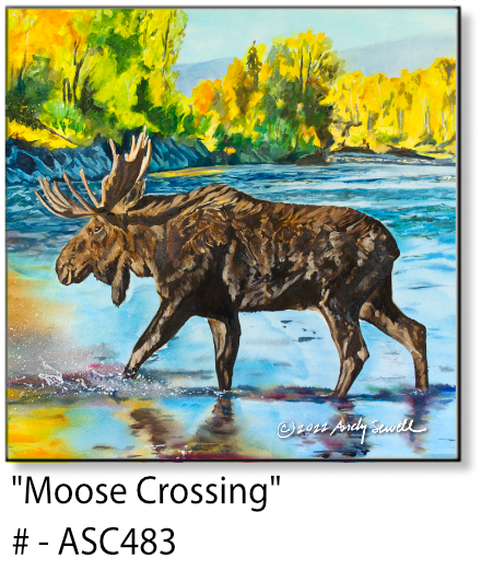 ASC483 "Moose Crossing" ceramic coaster