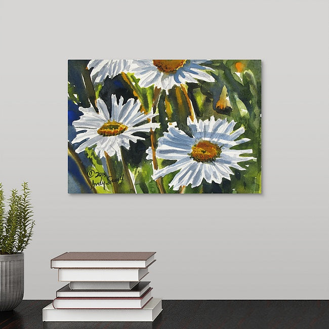 "Daisy Trio" - a  signed edition giclee art print from an original watercolor of daisies in the sunshine