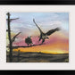 "Eagles Perch" - Original watercolor or prints of Eagles landing in the sunset