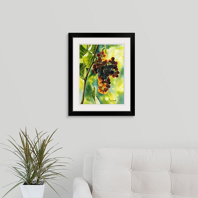 “Red Grapes Glow” An Original watercolor or a signed Giclee art print of grapes glowing in the sun..