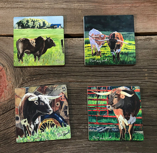 "Horses and Cows" themed coaster sets: 2 options, see below.