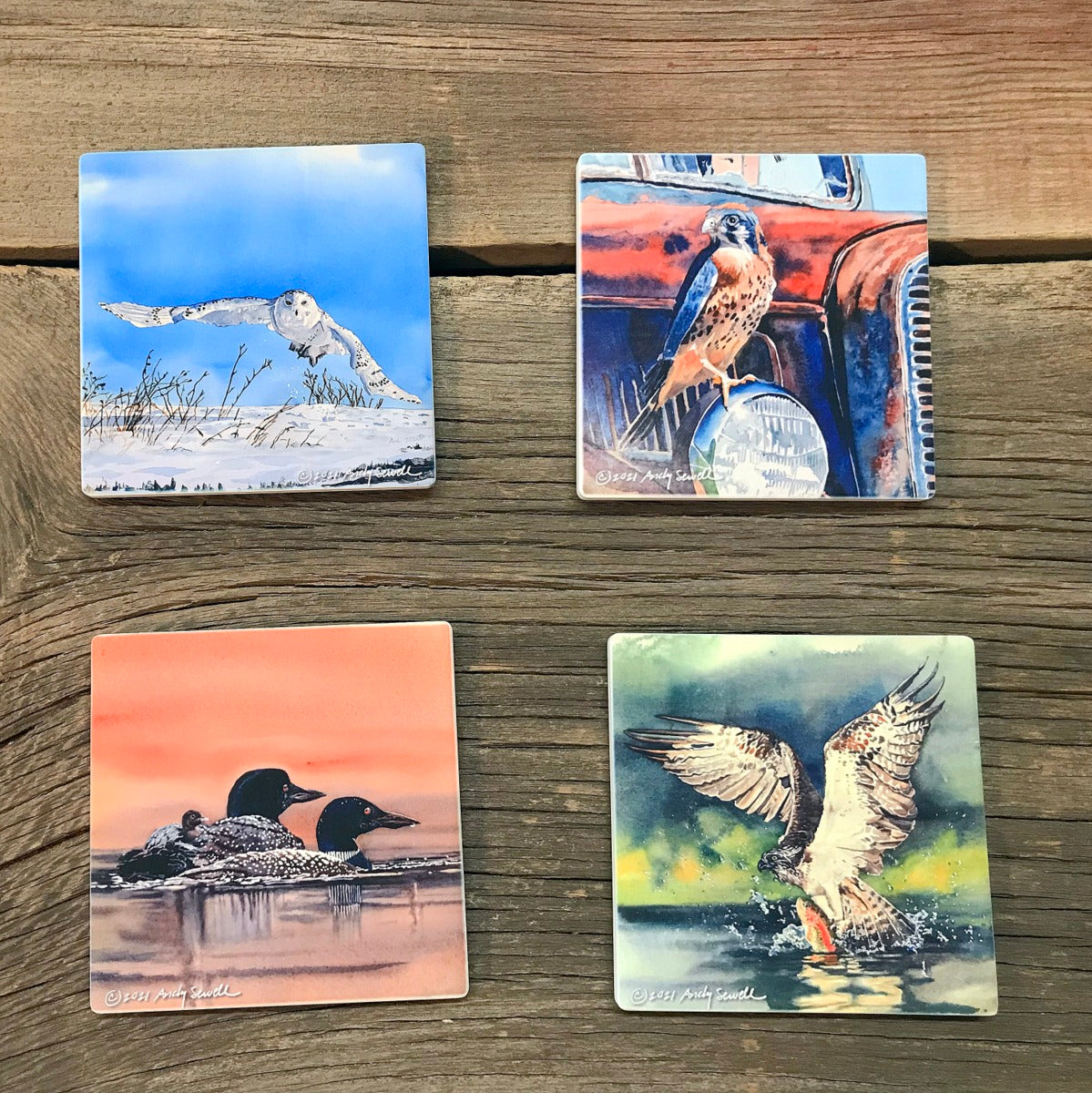 "Herons, Eagles, & More " themed coaster sets: 3 options, see below.