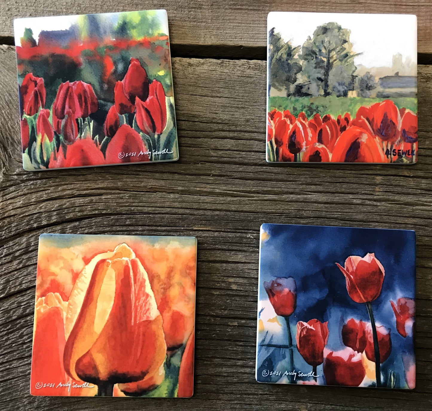 ASC193 "Tulips Forever" ceramic coaster