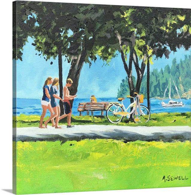 "Lake Summer Memories" -  10"x10" Original oil painting or signed Giclee art print.