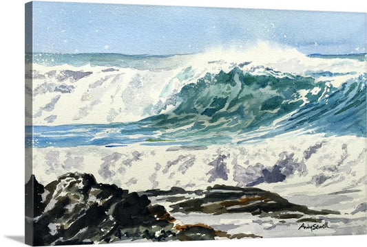 "Coastal Wave" - an Original watercolor, or signed edition Giclee reprod. of a pacific coast wave.