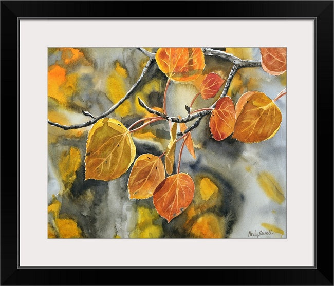 October Orange - 12" x 16"  Giclee reprod. from watercolor of fall aspens