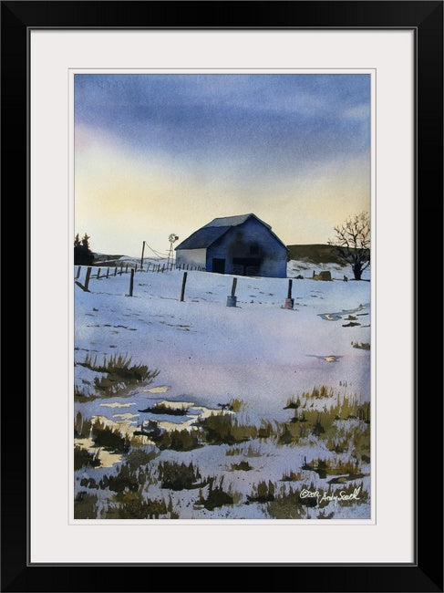 "Palouse November Evening" - Original Watercolor or giclee print