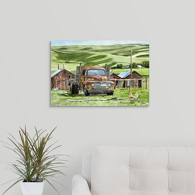 "The Old Ranch Hand" signed edition Giclee Reprod. of old rusty Ford at the ranch.