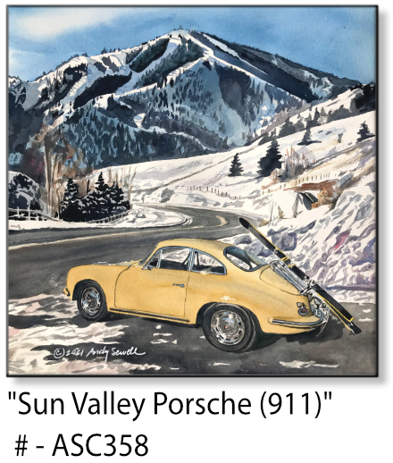 ASC358 "Sun Valley Porsche" ceramic coaster