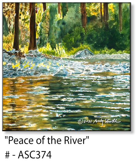 ASC374 "Peace of the river" ceramic coaster