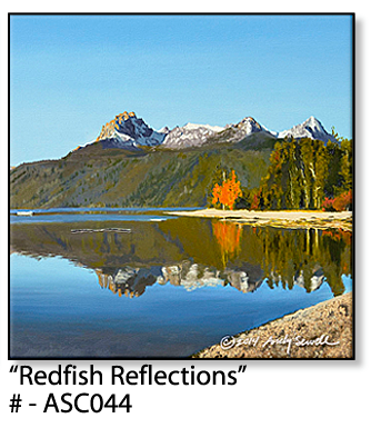 ASC044 "Redfish Reflections" ceramic coaster