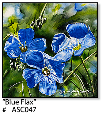 ASC047 "Blue Flax" ceramic coaster