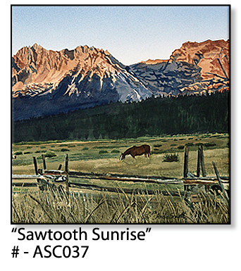 ASC037 "Sawtooth Sunrise" ceramic coaster