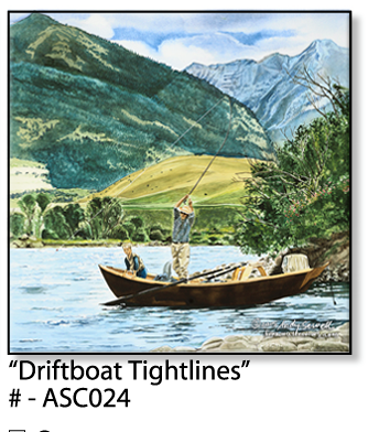 ASC024 "Driftboat Tightlines" Ceramic Coaster