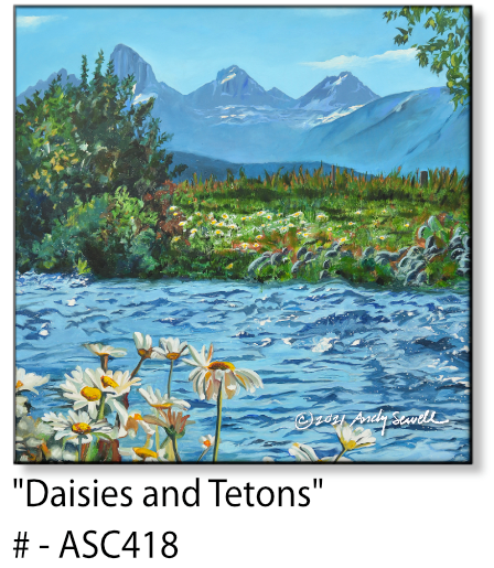 ASC418 "Daisies and Tetons" ceramic coaster