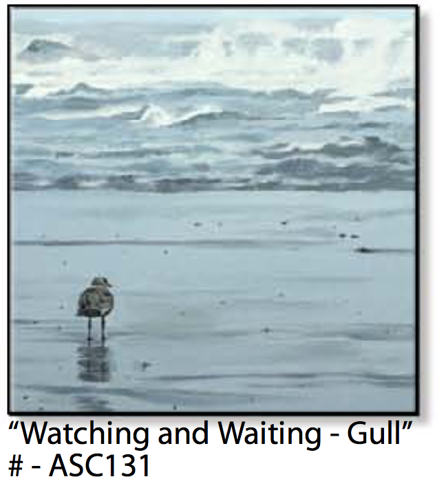 ASC131 "Watching and Waiting (gull)" ceramic coaster