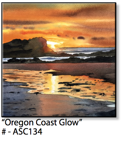 ASC134 "Oregon Coast Glow" ceramic coaster