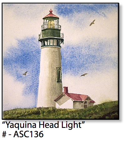 ASC136 "Yaquina Head Light" ceramic coaster