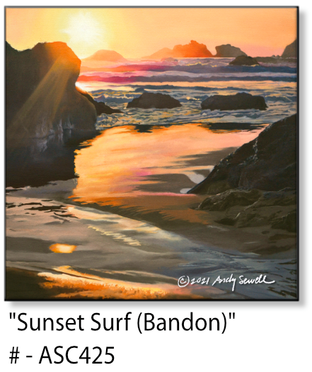 ASC425 "Sunset Surf (Bandon)" ceramic coaster