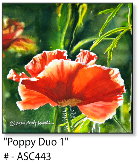 ASC443 "Poppy Duo 1" ceramic coaster