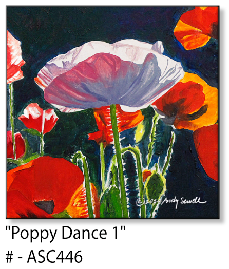 ASC446 "Poppy Dance 1" ceramic coaster