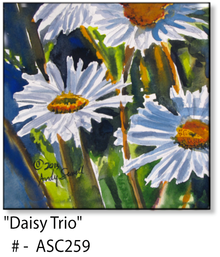 ASC259 "Daisiy Trio" ceramic coaster