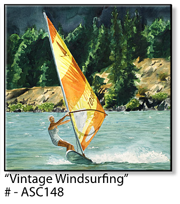 ASC148 "Vintage windsurfing" ceramic coaster