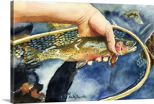 "Cutty Release" Cutthroat Trout Art Print - a signed edition Giclee cutthroat trout art print from a watercolor
