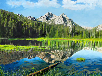 "Stanley Lake Reflections" -  Canvas or art paper Giclée art prints