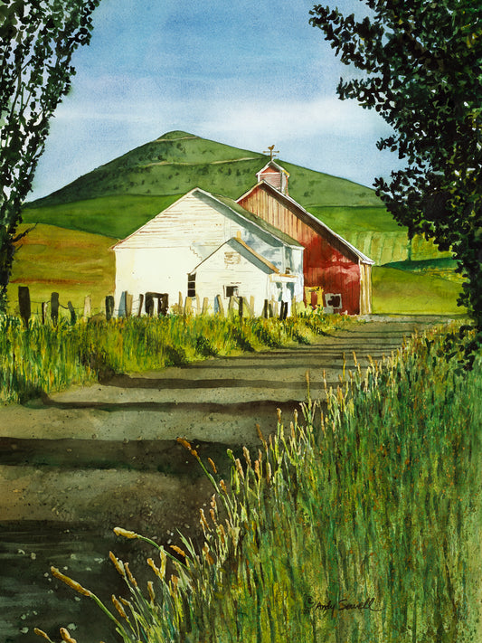 "Steptoe Butte View" - a signed edition Giclee reprod. from a watercolor painting of the palouse country