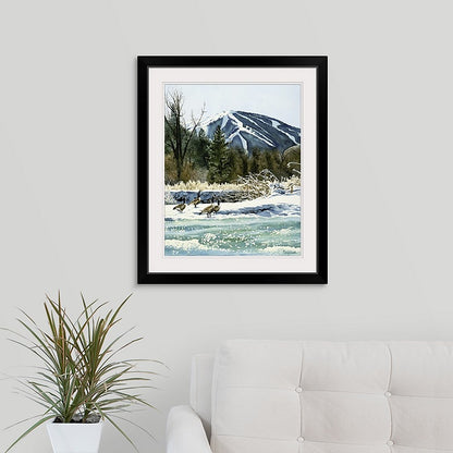 "Valley Honkers" - a limted edition Giclee reprod. from a watercolor of Sun Valley's Bald Mtn.  - by Andy Sewell